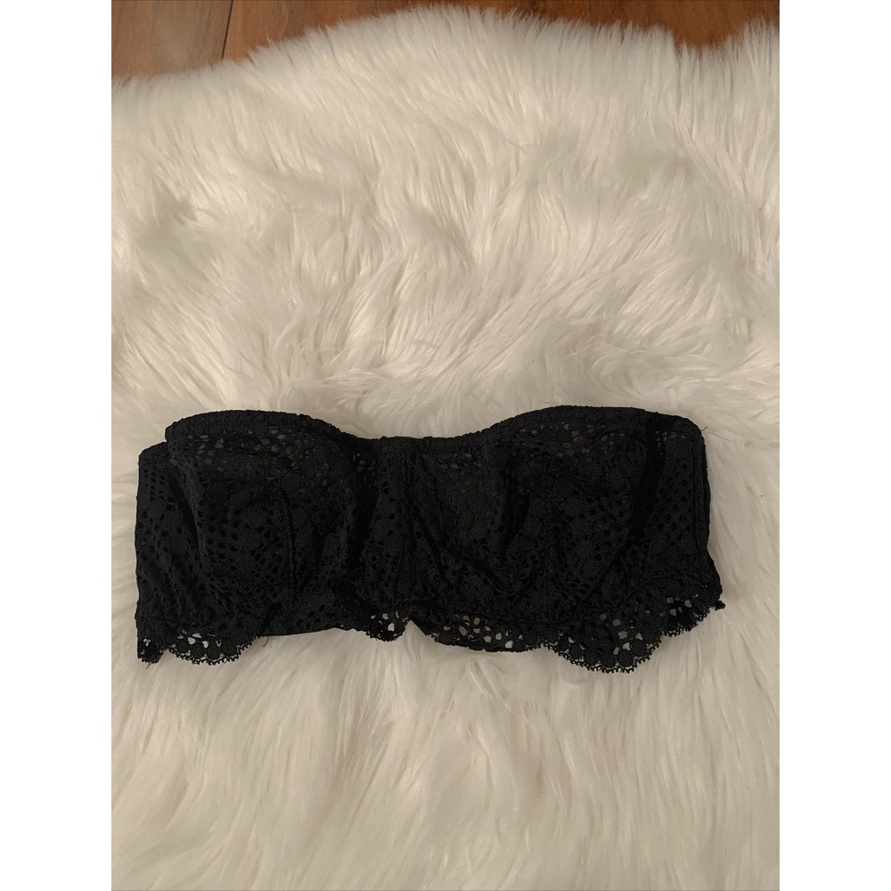 victoria secret sexy bralette bra medium black floral pattern mint condition